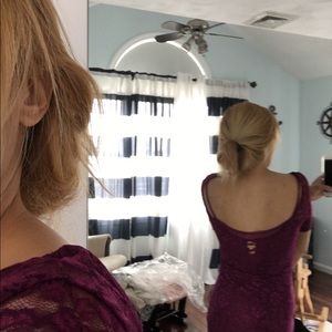 Purple lace material dress